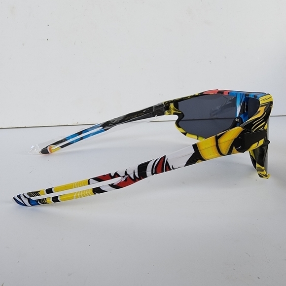 NWT Black Multicolor Full Coverage Sport Sunglasses - Picture 5 of 11